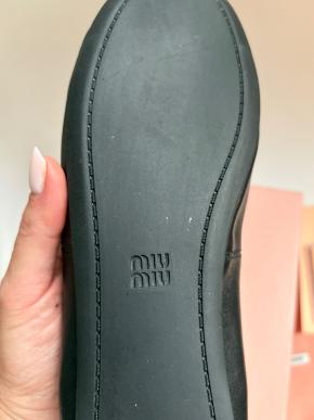 Miu Miu Black Leather Ballet Flats In Stores Now 7