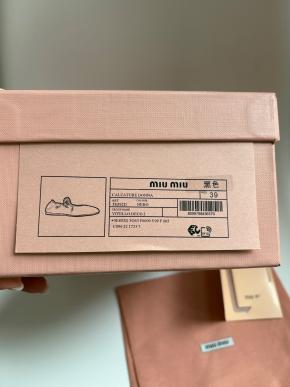 Miu Miu Black Leather Ballet Flats In Stores Now 8