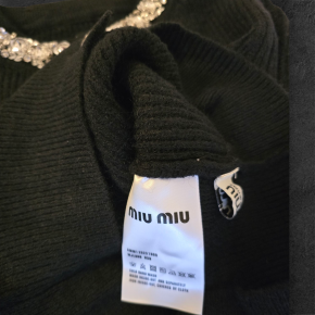 Miu Miu Embellished Black Wool Short Cardigan 6