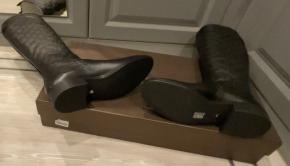 Gucci Black Leather Maud Riding Boots 8