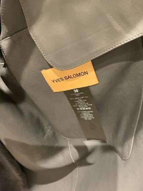 Yves Salomon Relaxed Style Grey Lamb Shearling Coat 6