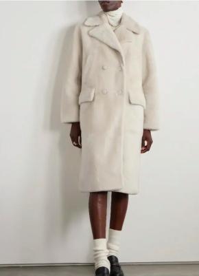 Yves Salomon Relaxed Style Grey Lamb Shearling Coat 2