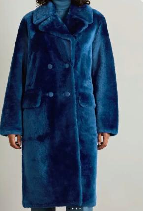 Yves Salomon Relaxed Style Grey Lamb Shearling Coat 8