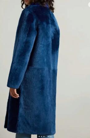 Yves Salomon Relaxed Style Grey Lamb Shearling Coat 9