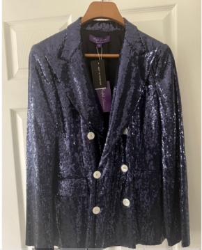 Ralph Lauren Collection Blue Sequin Camden Blazer 9