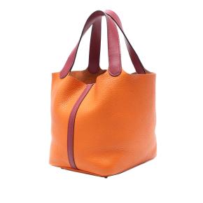 Hermes Orange Bicolor Clemence and Swift Picotin Lock 22 2