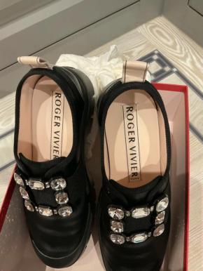 Roger Vivier Black Leather Walkie Viv Flats 7
