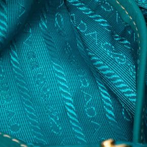 Prada Teal Vitello Daino Canapa Logo Open Convertible Tote 5