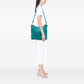 Prada Teal Vitello Daino Canapa Logo Open Convertible Tote 7