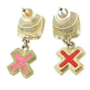 Chanel CC Gold Plated Resin Drop Earrings 2