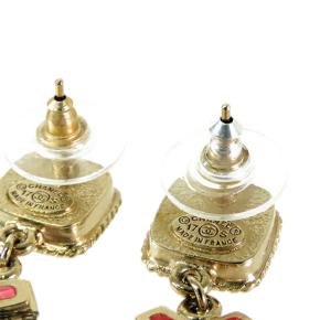 Chanel CC Gold Plated Resin Drop Earrings 7