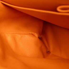 Chanel Orange Jersey Medium Classic Jersey Double Flap 7