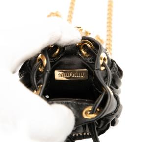 Miu Miu Black Mini Matelasse Nappa Bucket Bag 5
