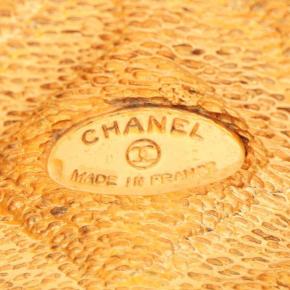 Chanel Gold Plated Quilted Wide CC Cuff 3