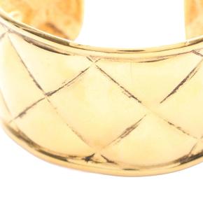 Chanel Gold Plated Quilted Wide CC Cuff 5
