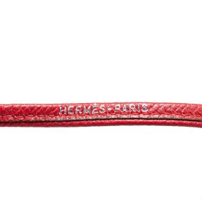 Hermes Red Leather Ultrasonic Dog Whistle Necklace 2