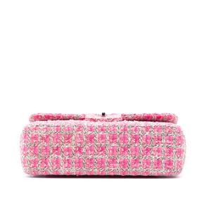 Chanel Pink Jumbo Classic Tweed Double Flap 3