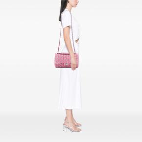 Chanel Pink Jumbo Classic Tweed Double Flap 7