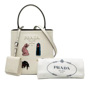 Prada Small Saffiano Cuir Smalto Panier Satchel 7