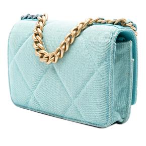 Chanel Blue Denim 19 Flap Wallet On Chain 2