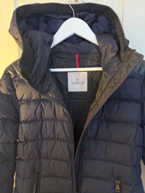 Moncler Navy Flammette Long Down Coat 5