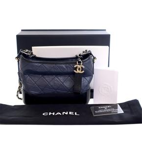 Chanel Navy Blue Small Bicolor Aged Calfskin Gabrielle Crossbody 15