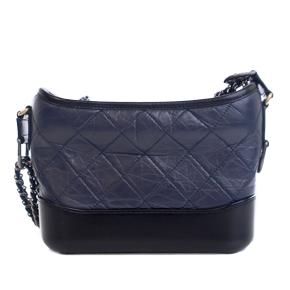 Chanel Navy Blue Small Bicolor Aged Calfskin Gabrielle Crossbody 2
