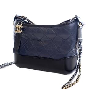 Chanel Navy Blue Small Bicolor Aged Calfskin Gabrielle Crossbody 4
