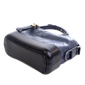 Chanel Navy Blue Small Bicolor Aged Calfskin Gabrielle Crossbody 6