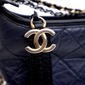 Chanel Navy Blue Small Bicolor Aged Calfskin Gabrielle Crossbody 9