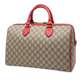 Gucci Floral Applique Medium GG Supreme Embroidered Satchel 2