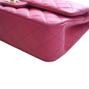 Chanel Pink Lambskin Medium Classic Double Flap 9