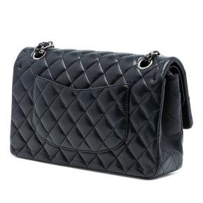 Chanel Black Lambskin Medium Classic Double Flap 2