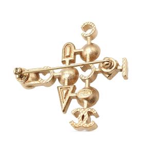 Chanel  Faux Pearl I Heart Coco Gold Plated Brooch 2