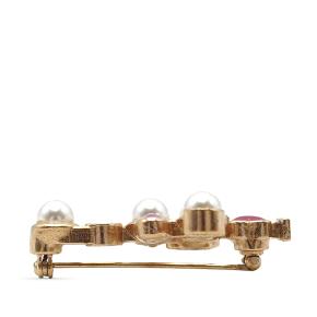 Chanel  Faux Pearl I Heart Coco Gold Plated Brooch 4