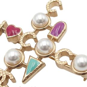 Chanel  Faux Pearl I Heart Coco Gold Plated Brooch 5