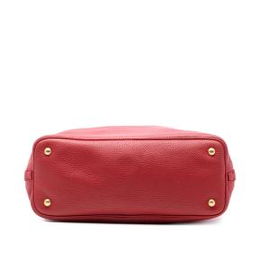 Prada Red Vitello Daino Side Zip Shopper Tote 3