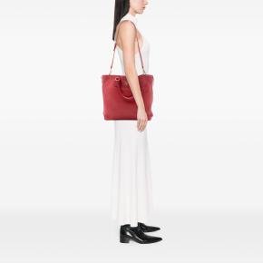 Prada Red Vitello Daino Side Zip Shopper Tote 6