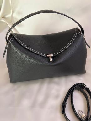 Toteme Black T-Lock Grained Leather Bag 2