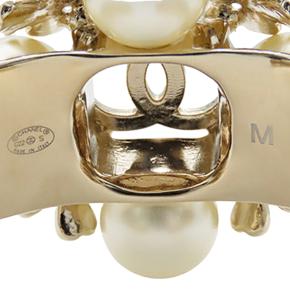 Chanel Faux Pearl Clover Cuff Bracelet 6
