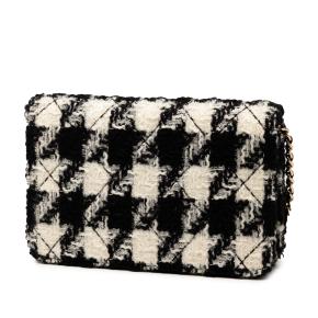 Chanel Houndstooth Tweed CC Wallet On Chain 2