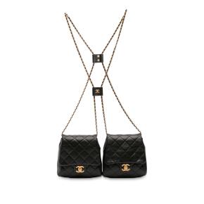 Chanel Black  Quilted Lambskin Side Packs Crossbody 2