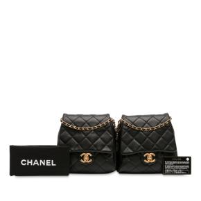 Chanel Black  Quilted Lambskin Side Packs Crossbody 15