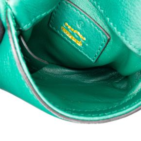 Gucci Green Textured Calfskin Blondie Card Case on Strap 6