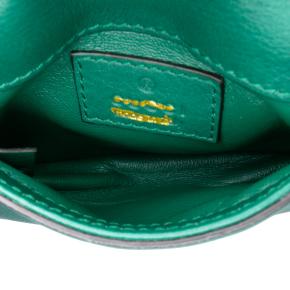 Gucci Green Textured Calfskin Blondie Card Case on Strap 7