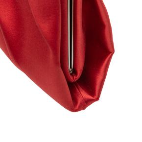 Valentino Red Satin Pleated Chain Evening Clutch 8