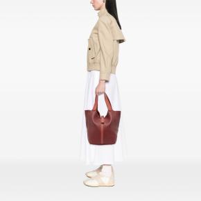 Hermes Rouge H And Brique Bicolor Clemence and Swift Picotin Lock 31 2