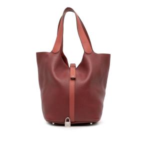 Hermes Rouge H And Brique Bicolor Clemence and Swift Picotin Lock 31 12