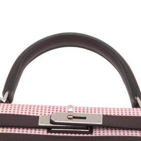 Hermes Rouge Sellier And Framboise Toile Quadrille and Swift Kelly II Sellier 28 10