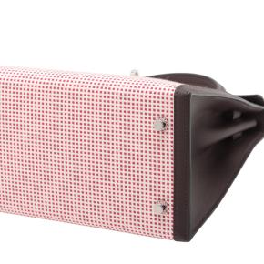 Hermes Rouge Sellier And Framboise Toile Quadrille and Swift Kelly II Sellier 28 7